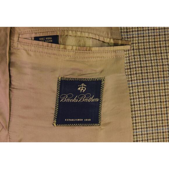 Brooks Brothers Italy Brown Check Wool 2-Btn Sportcoat Blazer 41L - Picture 7 of 10